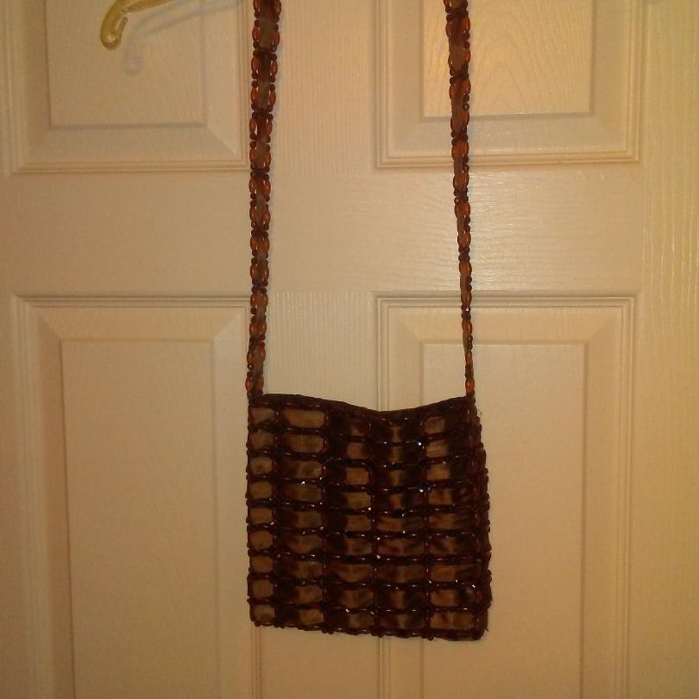 Brown Beaded Purse